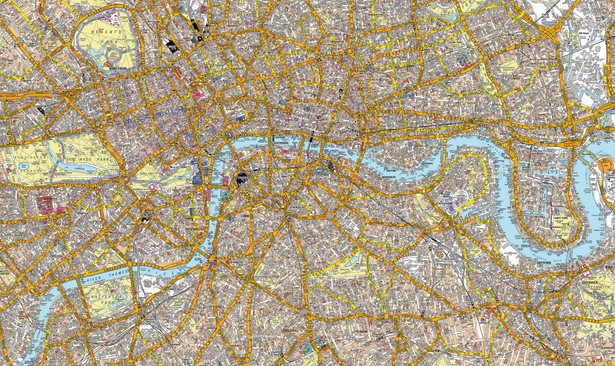 mapa de rua de Londres