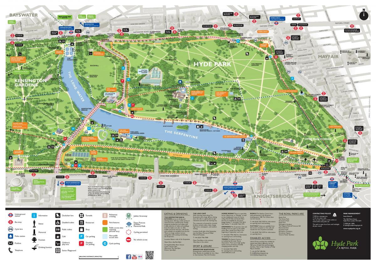 mapa do hyde park em Londres