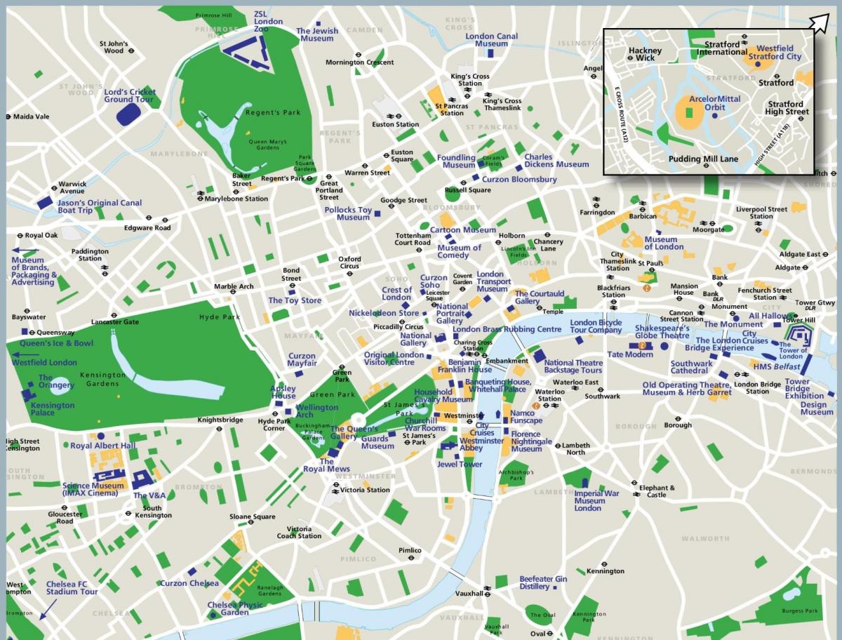 mapa turístico de Londres