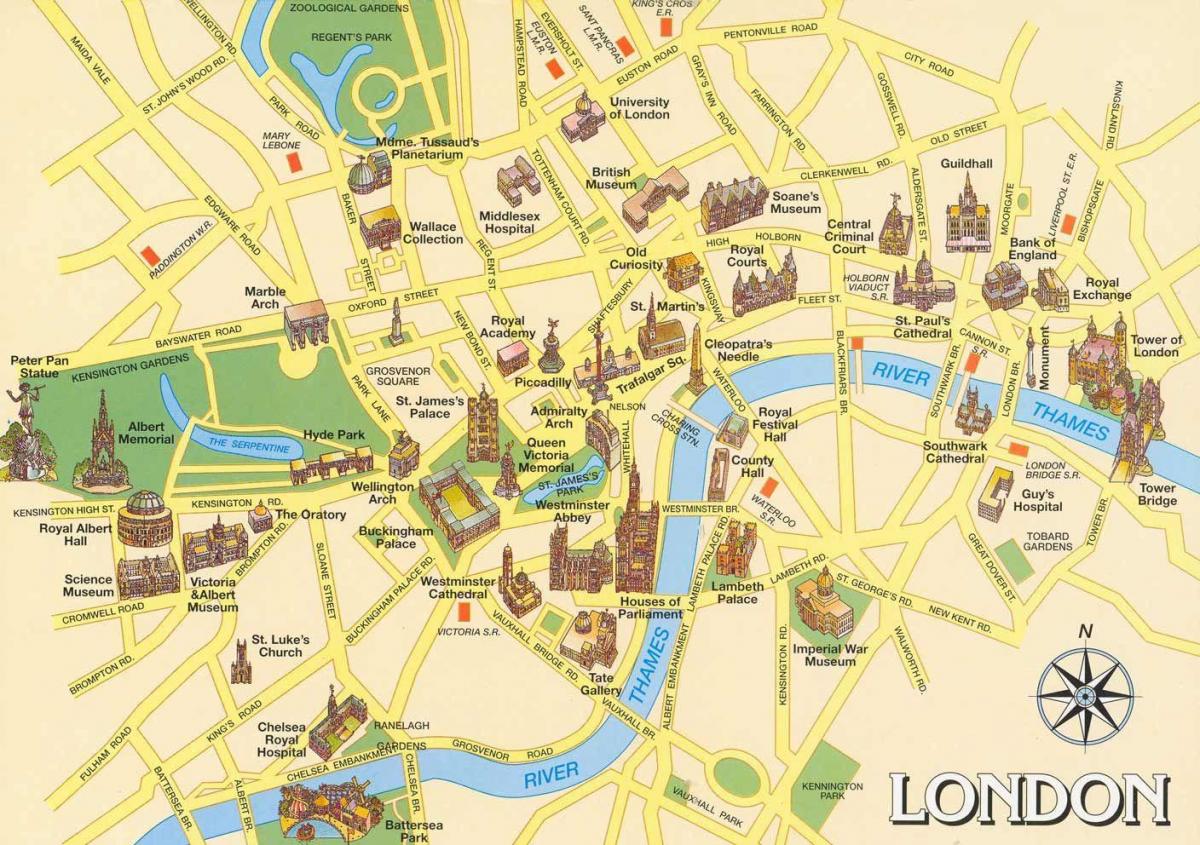 passeios mapa de Londres