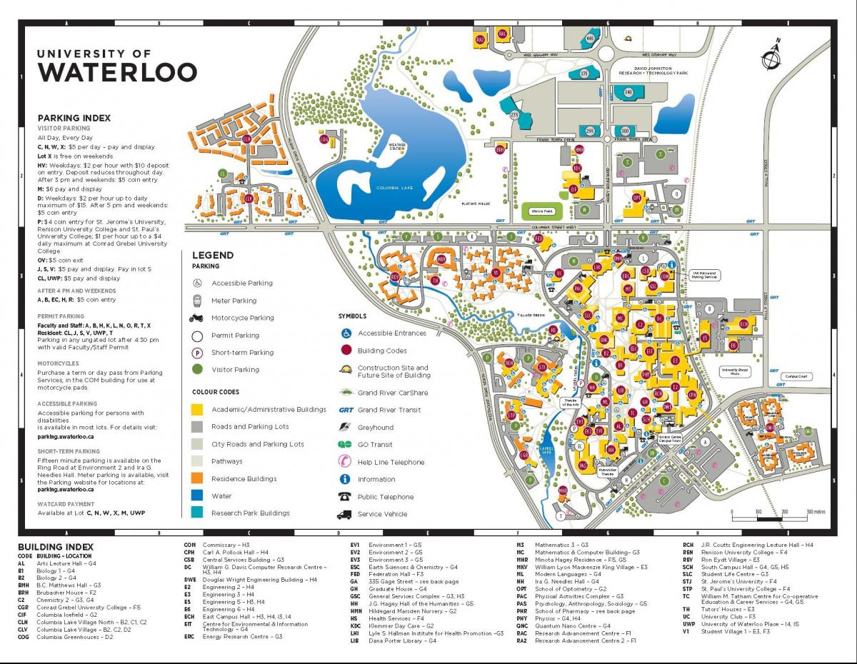 mapa de Waterloo campus