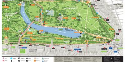 Mapa do hyde park em Londres
