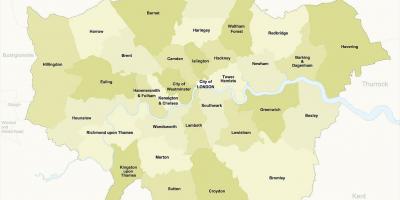 Mapa das freguesias de Londres