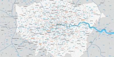 Código postal mapa de Londres